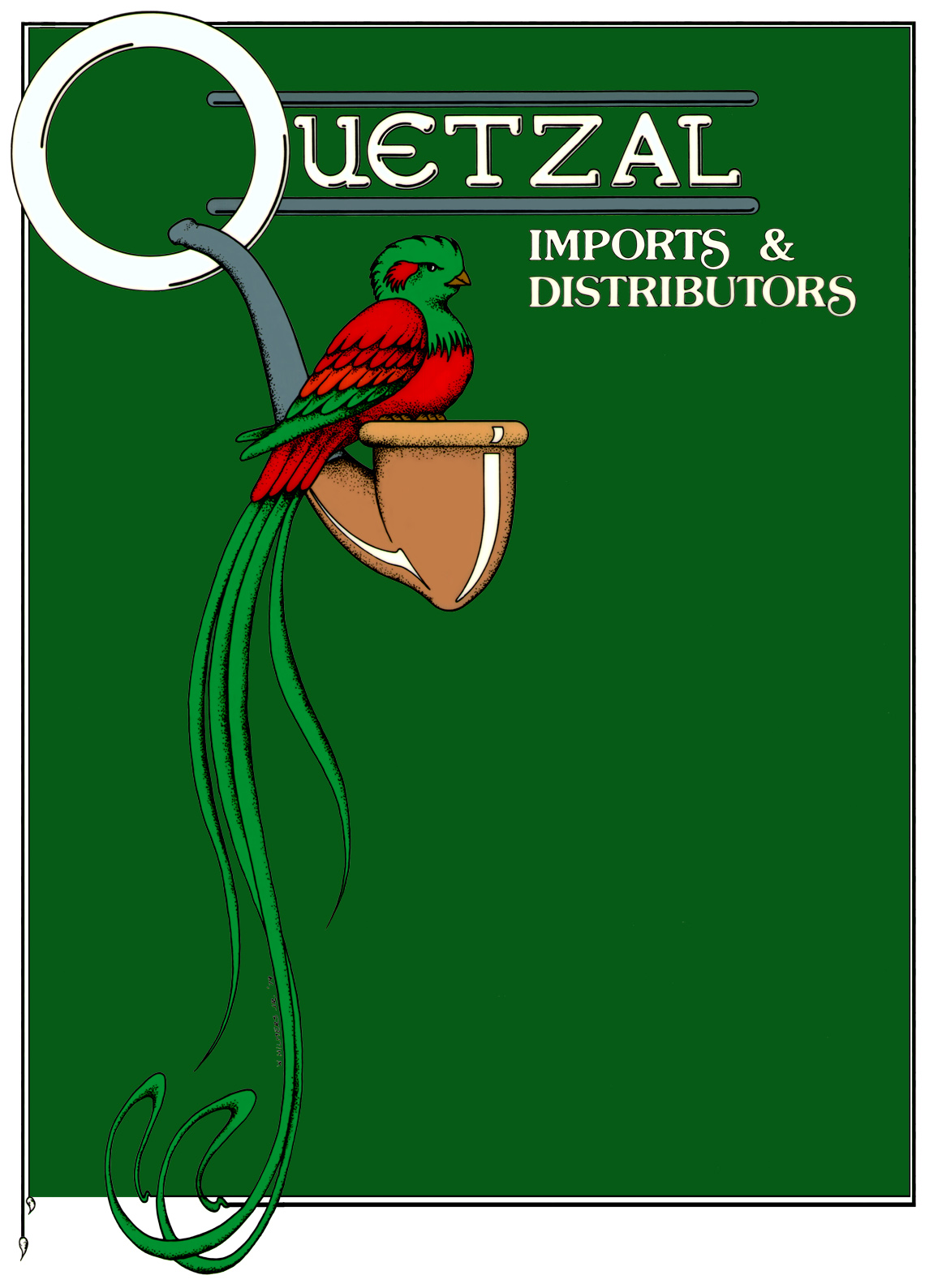 Quetzal Bird, Cover for Quetzal Importers and Distributors