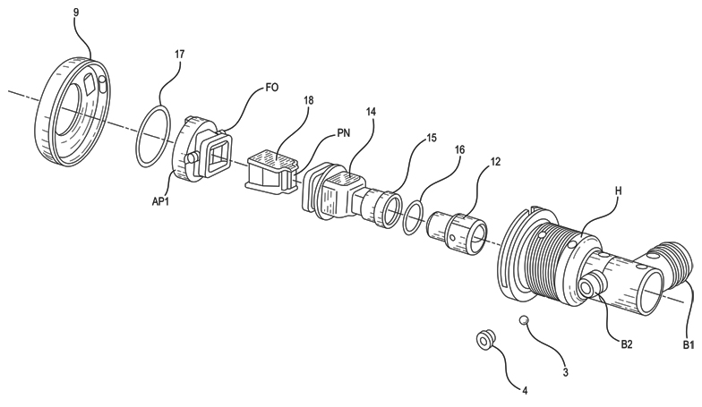 Patent Illustration of an Air Chamber, Exploded View.