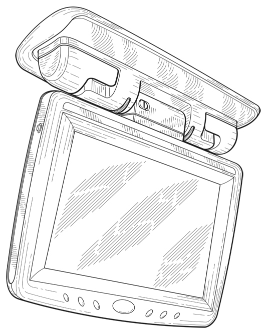 Patent Design Illustration, Automobile Media Monitor