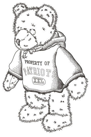 Patent Design Illustration of a Mascot Bear