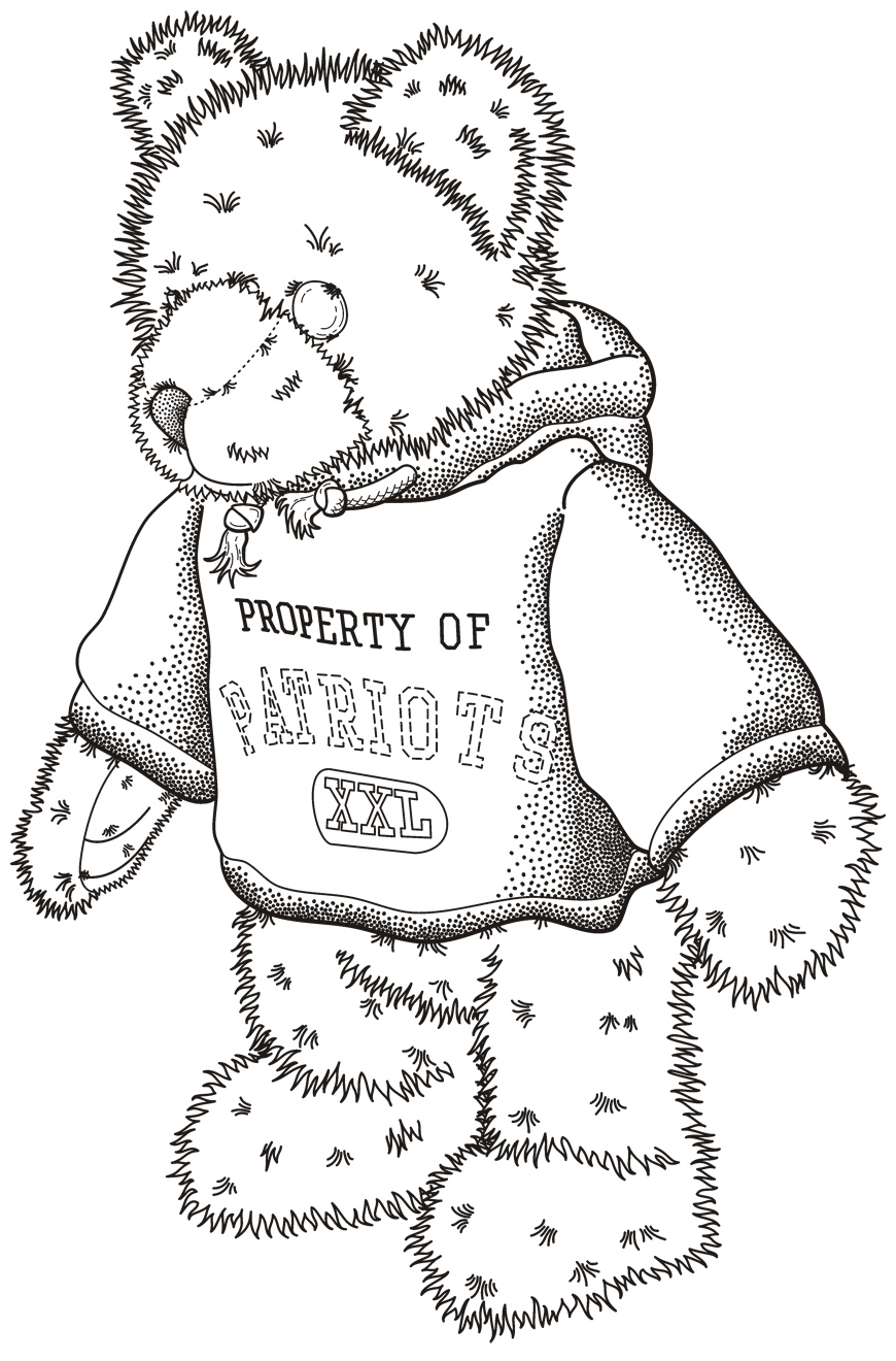 Patent Design Illustration, Mascot Bear