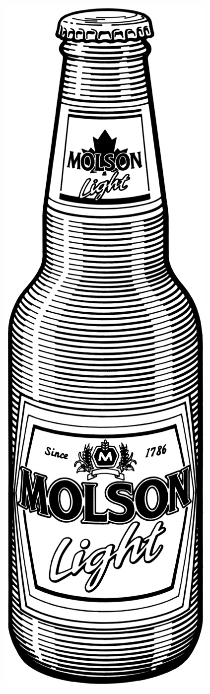 Molson Light Bottle for a cut sheet