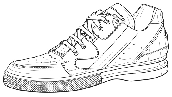 Patent Design Illustration, Tennis Shoe