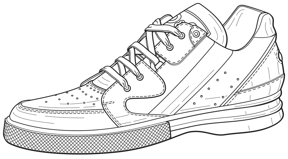 Patent Design Illustration, Tennis Shoe