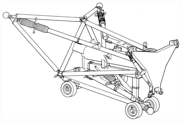 Collasped Support Tripod for a Military Satelite Antenna